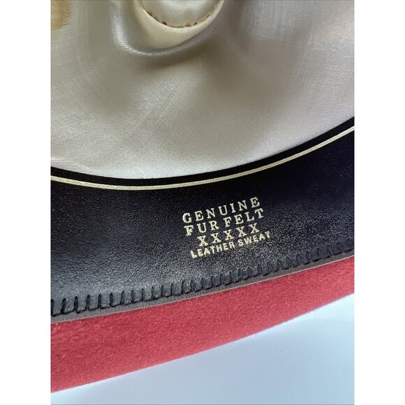 Vintage BEAVER HATS SINCE 1860 BEAVER XXXXX CUSTOM MADE RED in Size 7 1/8
MODERN - Picture 9 of 12